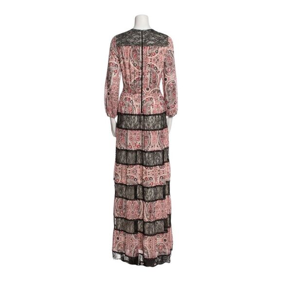 Alice + Olivia Karolina Paneled Halter Maxi Dress Blush Kiss Vanilla Size XS NWT - Picture 3 of 5